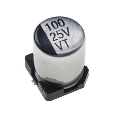 100UF 25V SMD 6.3*7.7MM | خازن الکترولیت اس ام دی 100 میکرو فاراد 25 ولت