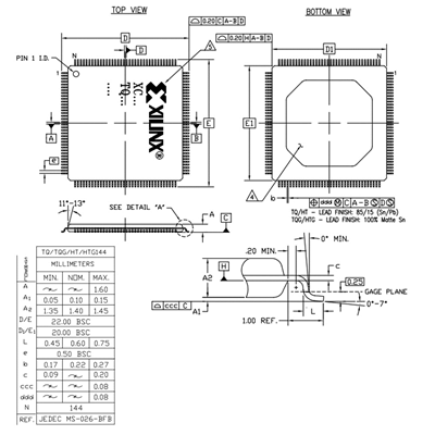 XCR3256XL-12TQG144C