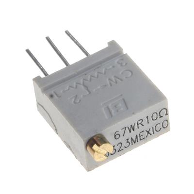 MULTITURN TRIMMING POTENTIOMETER 10OHMS GRAY | 67WR10LF | مولتی ترن طوسی 10 اهم ایستاده