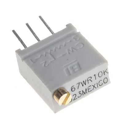 MULTITURN TRIMMING POTENTIOMETER 10KOHMS GRAY | 67WR10KLF | مولتی ترن طوسی 10 کیلو اهم ایستاده