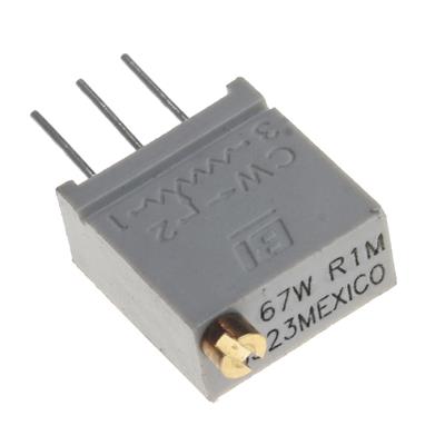 MULTITURN TRIMMING POTENTIOMETER 1MOHMS GRAY | 67WR1MLF | مولتی ترن طوسی 1 مگا اهم ایستاده