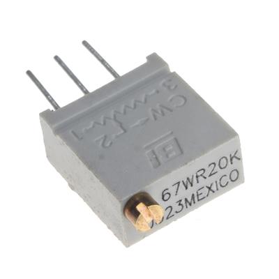 MULTITURN TRIMMING POTENTIOMETER 20KOHMS GRAY | 67WR20KLF | مولتی ترن طوسی 20 کیلو اهم ایستاده