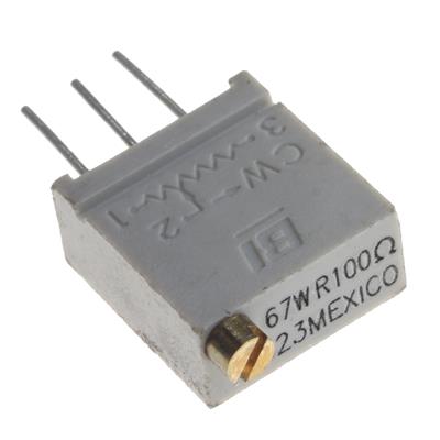 MULTITURN TRIMMING POTENTIOMETER 100OHMS GRAY | 67WR100LF | مولتی ترن طوسی 100 اهم ایستاده