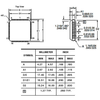 XC18V04PC44C