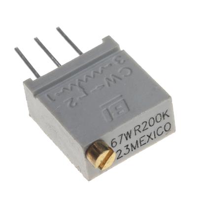 MULTITURN TRIMMING POTENTIOMETER 200KOHMS GRAY | 67WR200KLF | مولتی ترن طوسی 200 کیلو اهم ایستاده