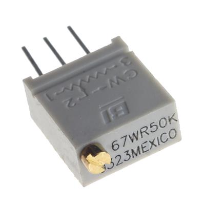 MULTITURN TRIMMING POTENTIOMETER 50KOHMS GRAY | 67WR50KLF | مولتی ترن طوسی 50 کیلو اهم ایستاده