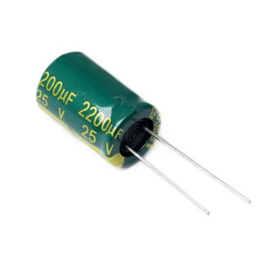 2200UF 25V-13*21-105C-GREEN | LF222M1EBKJ1321VGN | خازن الکترولیت 2200 میکرو فاراد 25 ولت