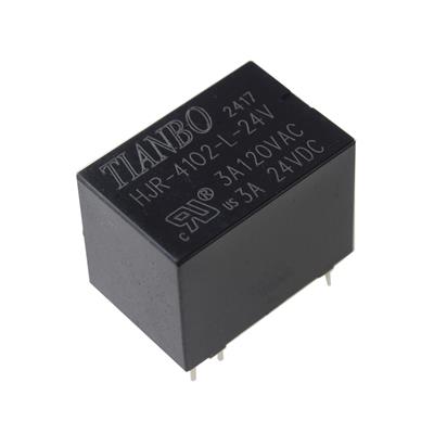 RELAY 24V 3A 1C 6PIN | HJR-4102-L-24V | رله بوبین وسط 24 ولت 3 آمپر 1 کنتاکت مدل 4102